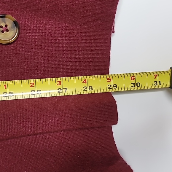 Marled vest sweater double breasted split collar wine sz L soft fine knit - Picture 4 of 9
